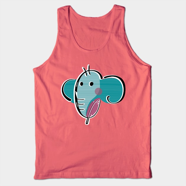 Elephant Holding a Feather Tank Top by elephantfeather